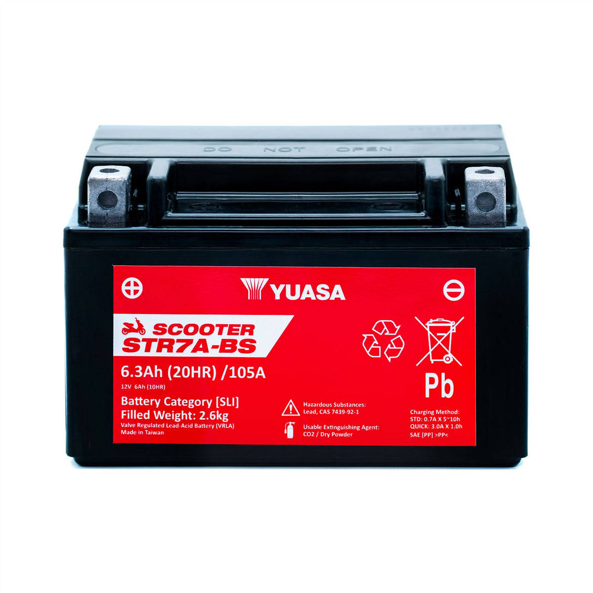 Yuasa STR7A-BS (CP) 12V MF VRLA Scooter Battery