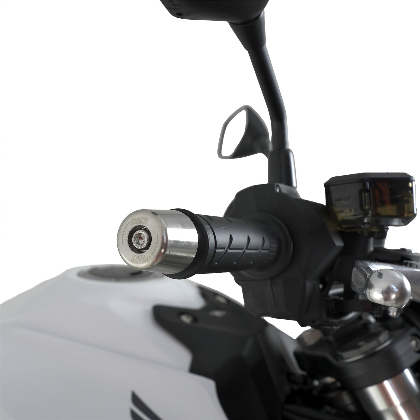 R&G Stainless Steel Bar Ends for the Honda CB1000R(+) '18-,CB1000 Hornet/SP '25- NC700S/X, NC750S/X, Integra 700/750, NT700V Deauville '06-'10 & NT1100 '22-