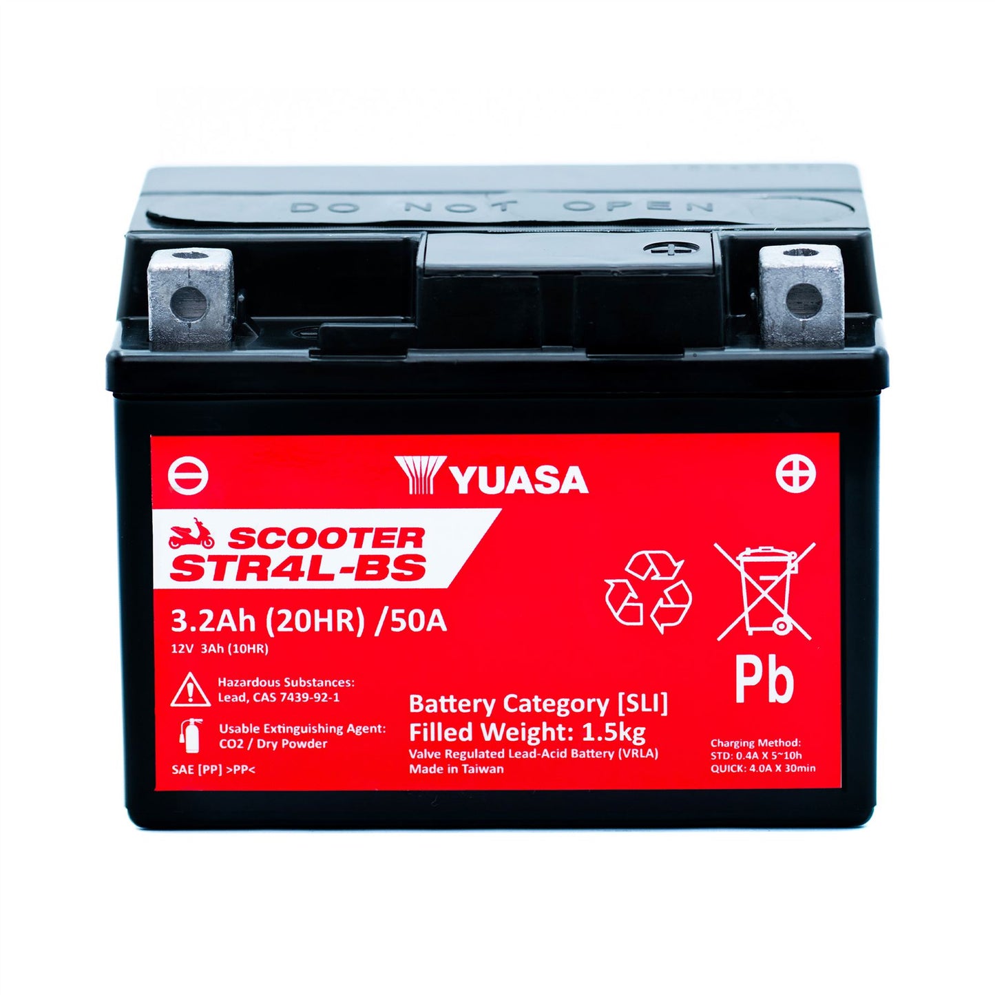 Yuasa STR4L-BS (WC) 12V MF VRLA Scooter Battery