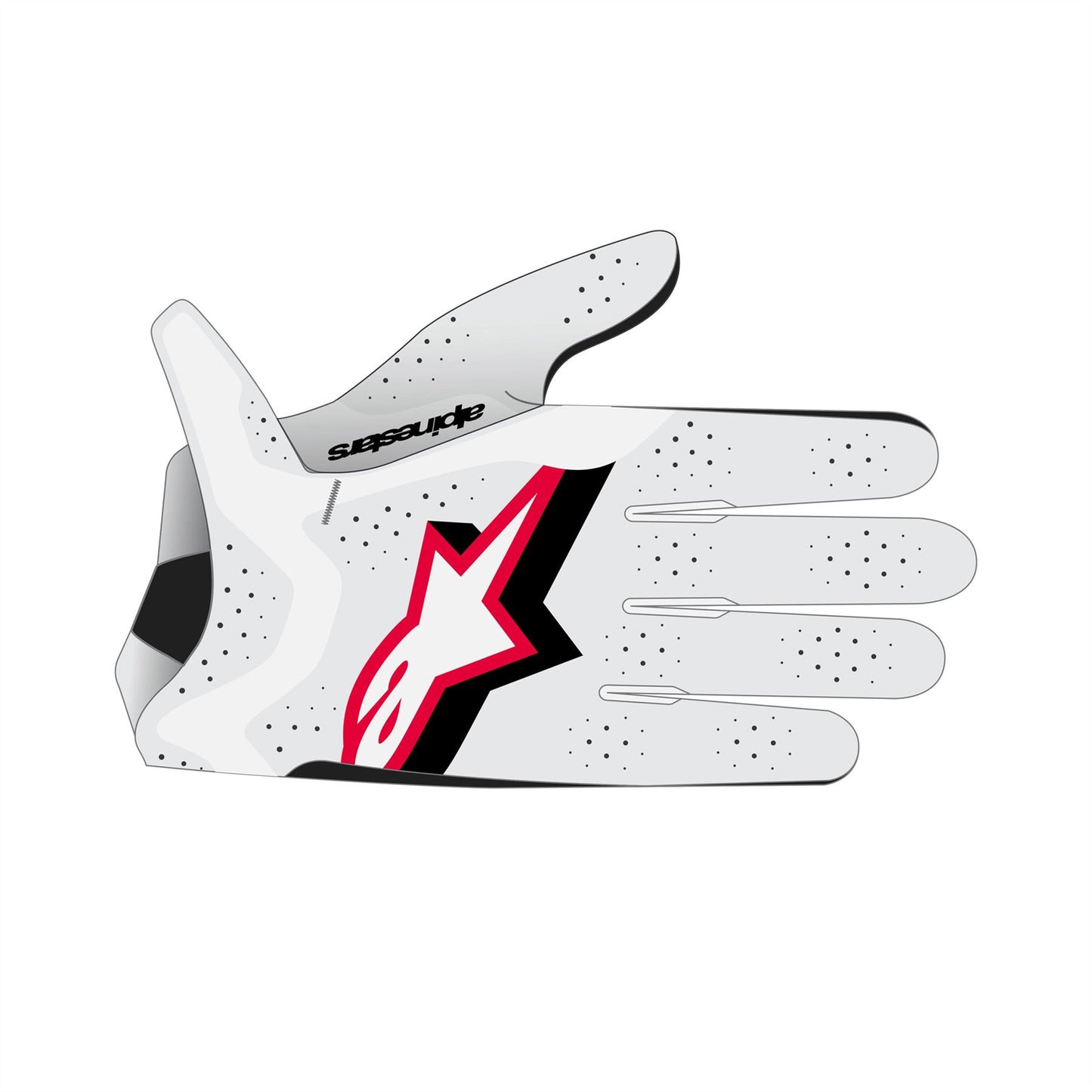 Alpinestars Supertech MX Gloves - White Black Fire Red - Size L