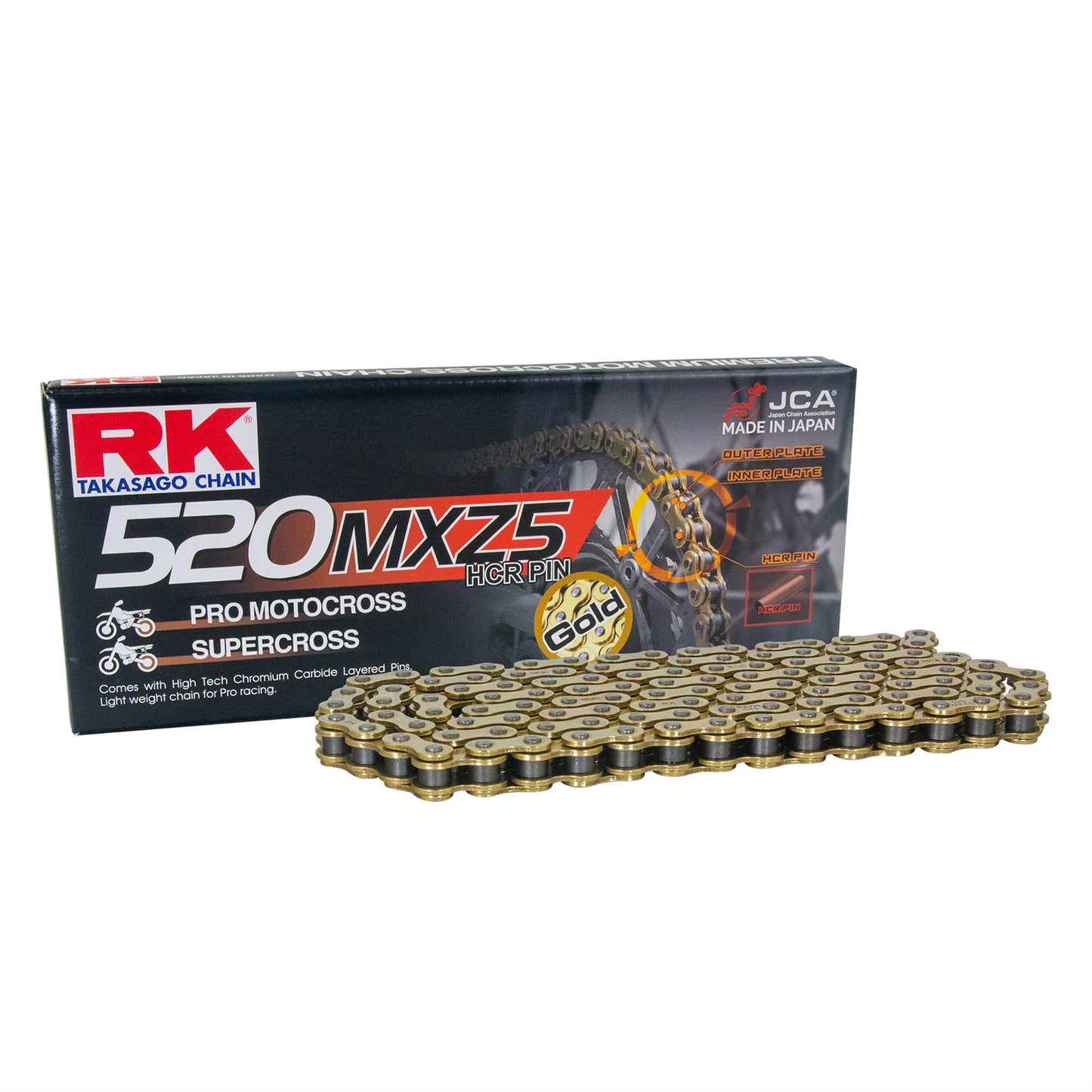 RK GB520MXZ5-118 Gold Pro MX Chain