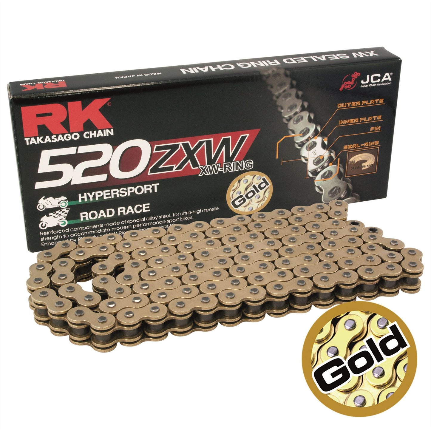 RK GB520ZXW-126 Gold XW-Ring Chain