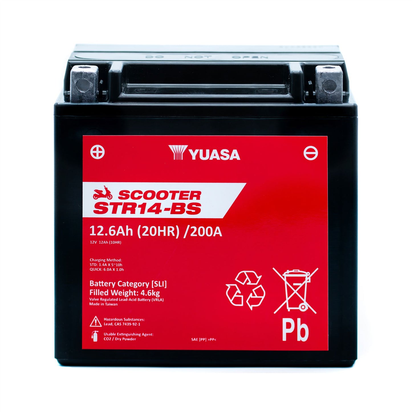 Yuasa STR14-BS (WC) 12V MF VRLA Scooter Battery