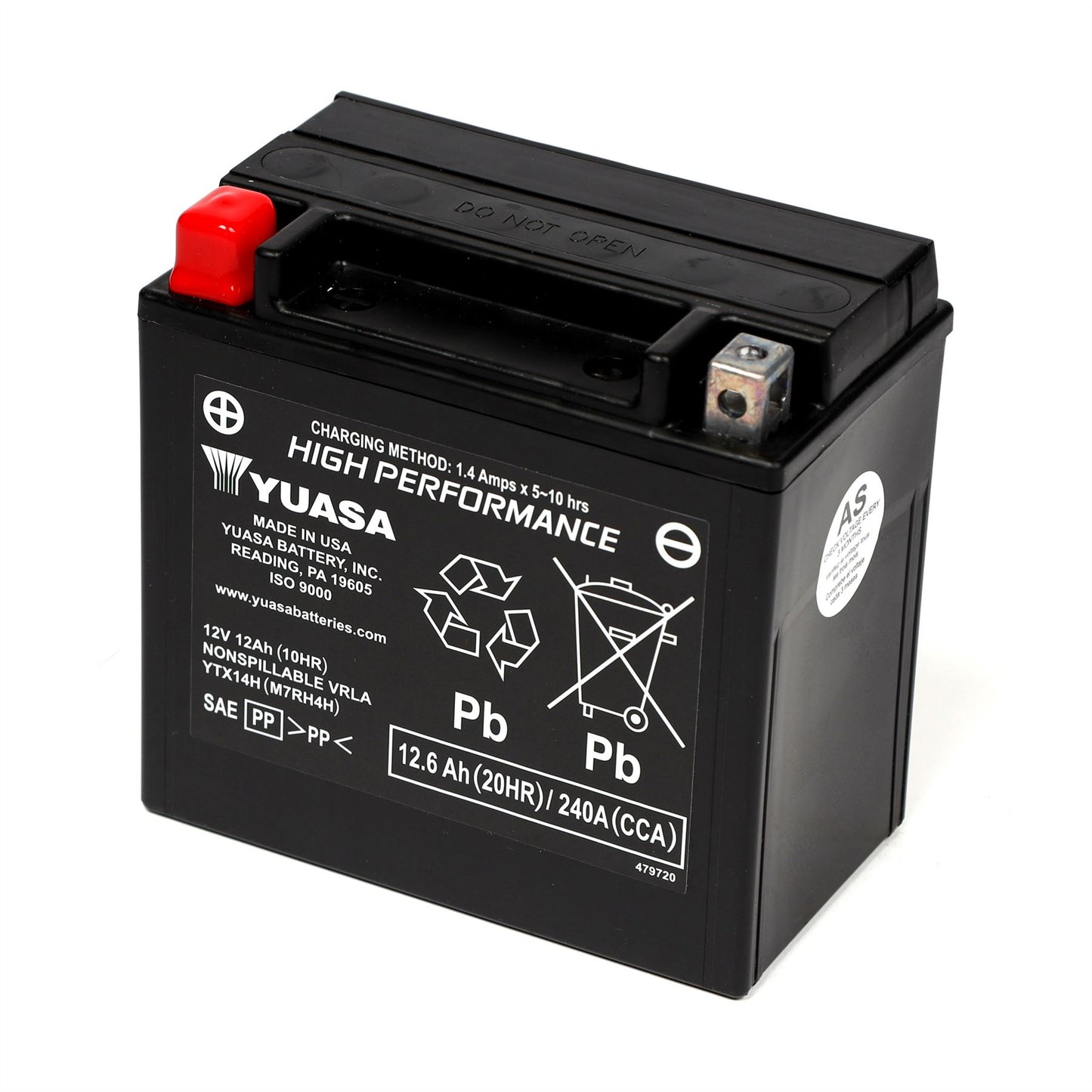 Yuasa YTX14H (WC) 12V Factory Activated High Performance MF VRLA Battery