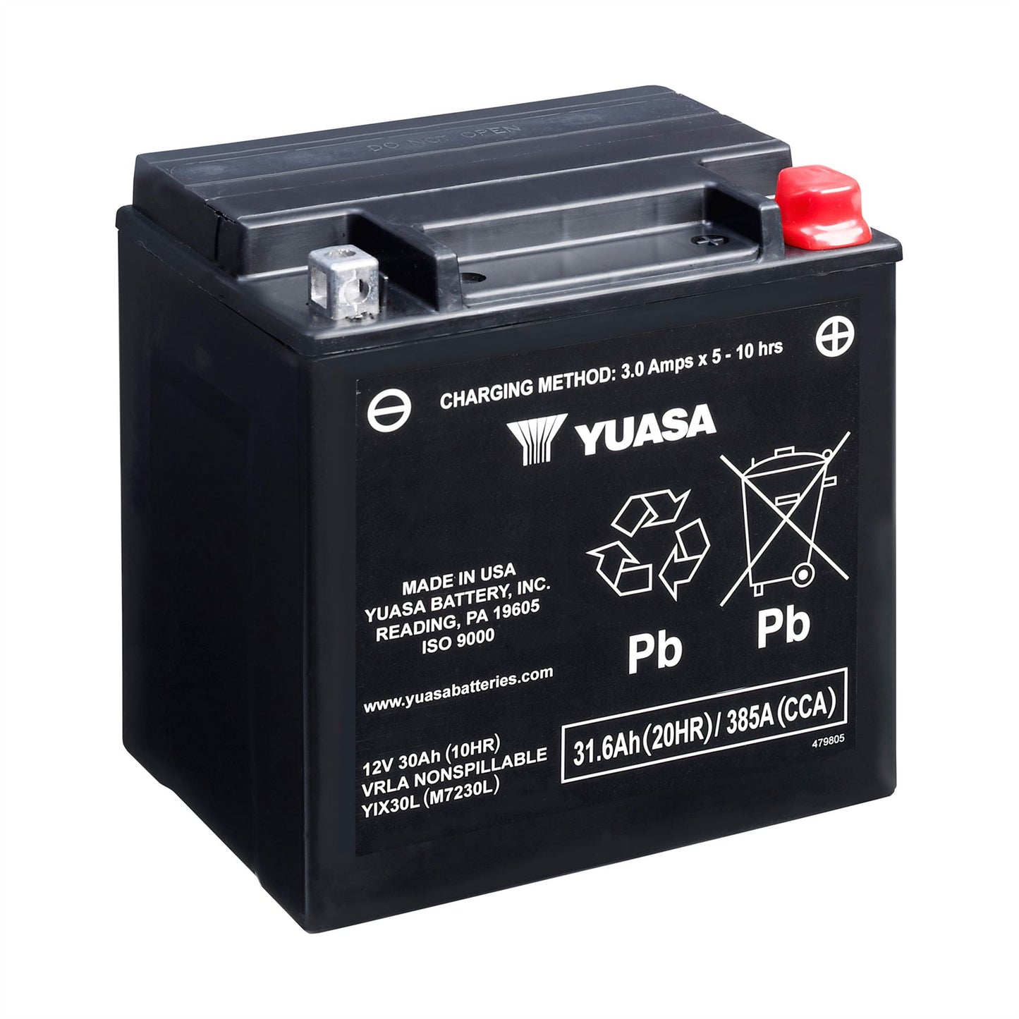 Yuasa YIX30L (WC) 12V Factory Activated High Performance MF VRLA Battery