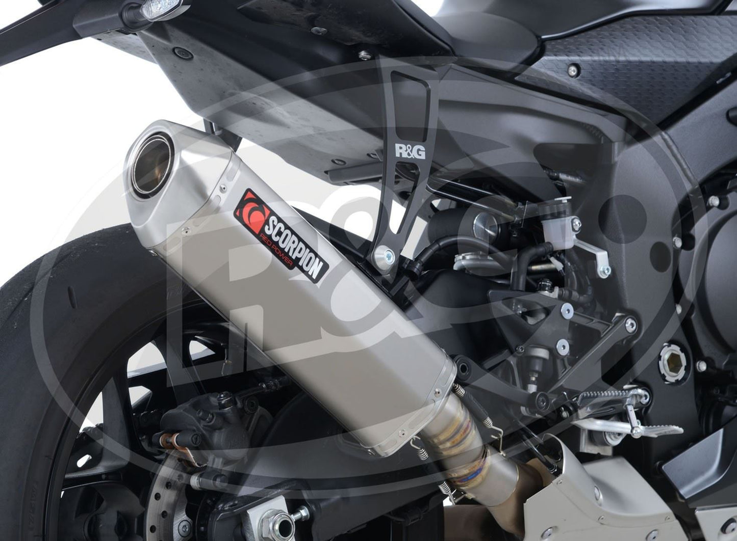 Scorpion Exhaust for Yamaha YZF-R1 '15- (Titanium Superstock) with R&G Exhaust Hanger