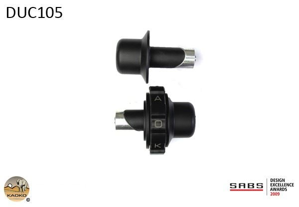 Kaoko Throttle Stabilizer for Ducati 848 EVO models ('08-) Ducati 1100 EVO models ('08-)Monster 1200/S ('14-), Monster 796 ABS ('10-), Diavel V4 '23- & Monster 950 (+) ('21-) (including matching left hand side Bar-End weight : black finish). For Mo