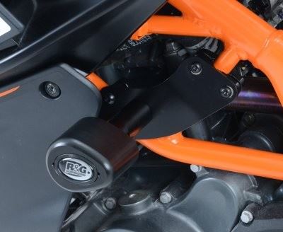Aero Crash Protectors for KTM RC 125 '14-'21 / RC 200 '14-'21 and RC 390 '14-'21 Colour: Black