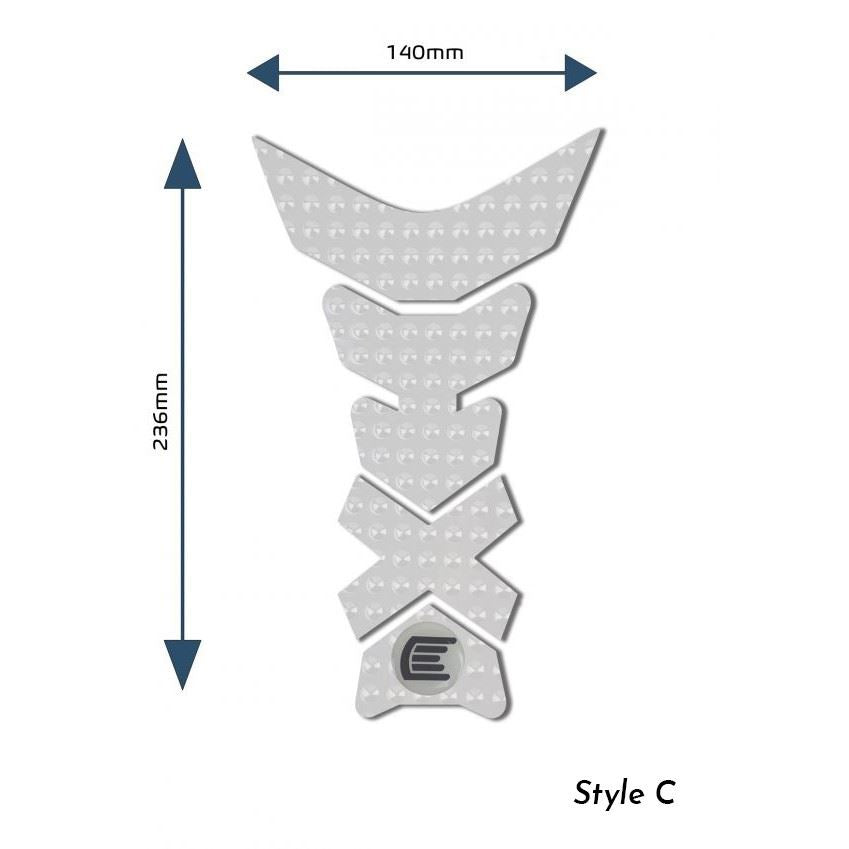 Eazi-Grip EVO Centre Tank Pads  Style : Style C Eazi-Grip Colour: Clear