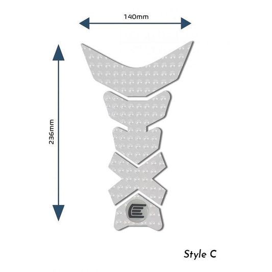 Eazi-Grip EVO Centre Tank Pads  Style : Style C Eazi-Grip Colour: Clear