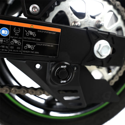 Cotton Reels for the Kawasaki Ninja 250/400 '18- & Z400/ Z250 '19-, Z500 (Ninja) '24-,  Ninja 7 Hybrid HEV / Z 7 Hybrid HEV  '24- Colour: Black