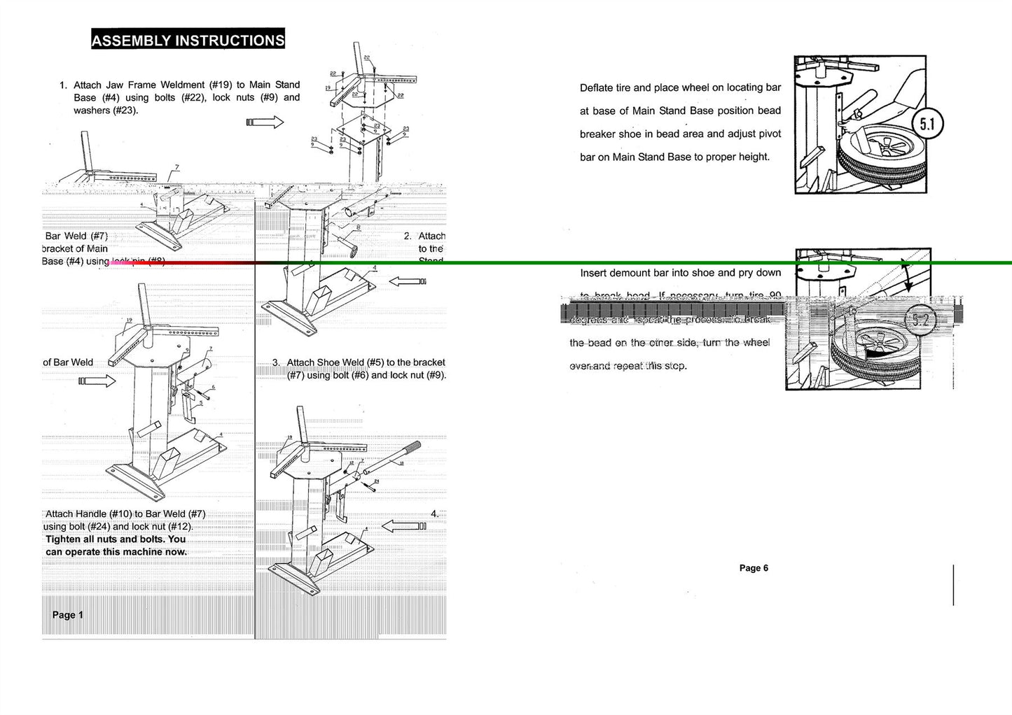 BikeWorkshop JL-C03006 Workshop manual tyre changer 6-21 wheels