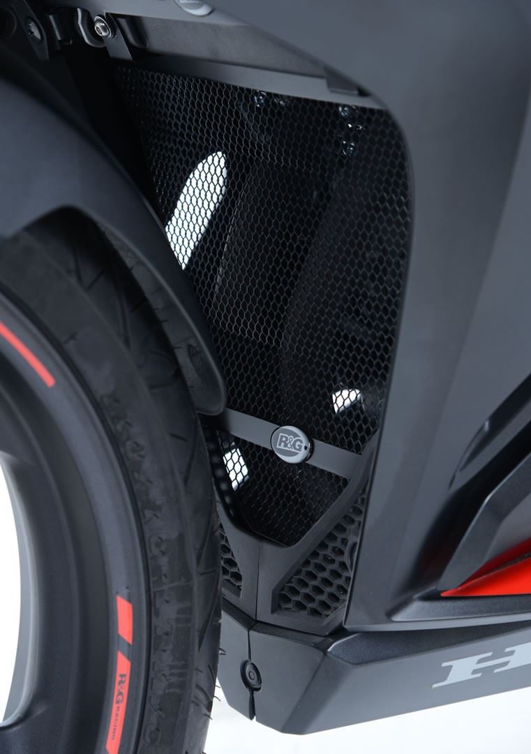 Downpipe Grille for the Honda CBR250RR '17- Black / Titanium / Red: Black