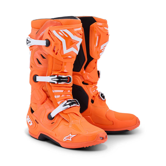 Alpinestars Tech 10 Supervented - Orange Fluo Black White - US 10 / EU 44.5