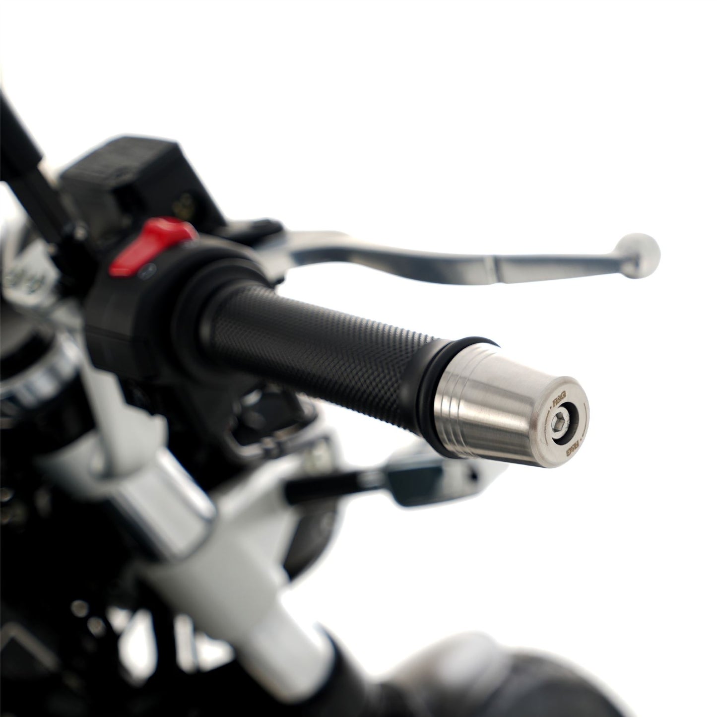 R&G Stainless Steel Bar Ends for the Triumph Trident 660 '21-, Daytona 660 '24-,  Speed Triple 1200 RS '21- (without bar end mirrors) & Royal Enfield Continental GT 650 ’19-