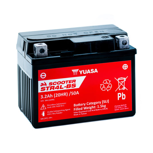 Yuasa STR4L-BS (CP) 12V MF VRLA Scooter Battery
