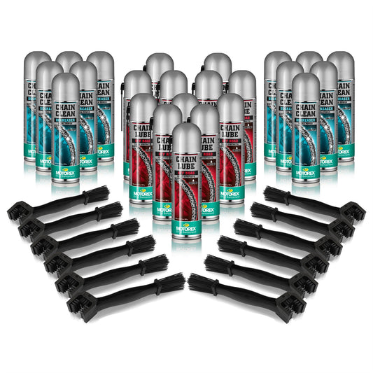 Motorex Offroad chain clean/ lube bundle Chain Clean /  Offroad Chain Lube /  Harvard cleaning brushes