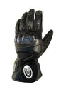 Leather Deluxe Motorcycle Gloves - Black Size: Extra Extra Large