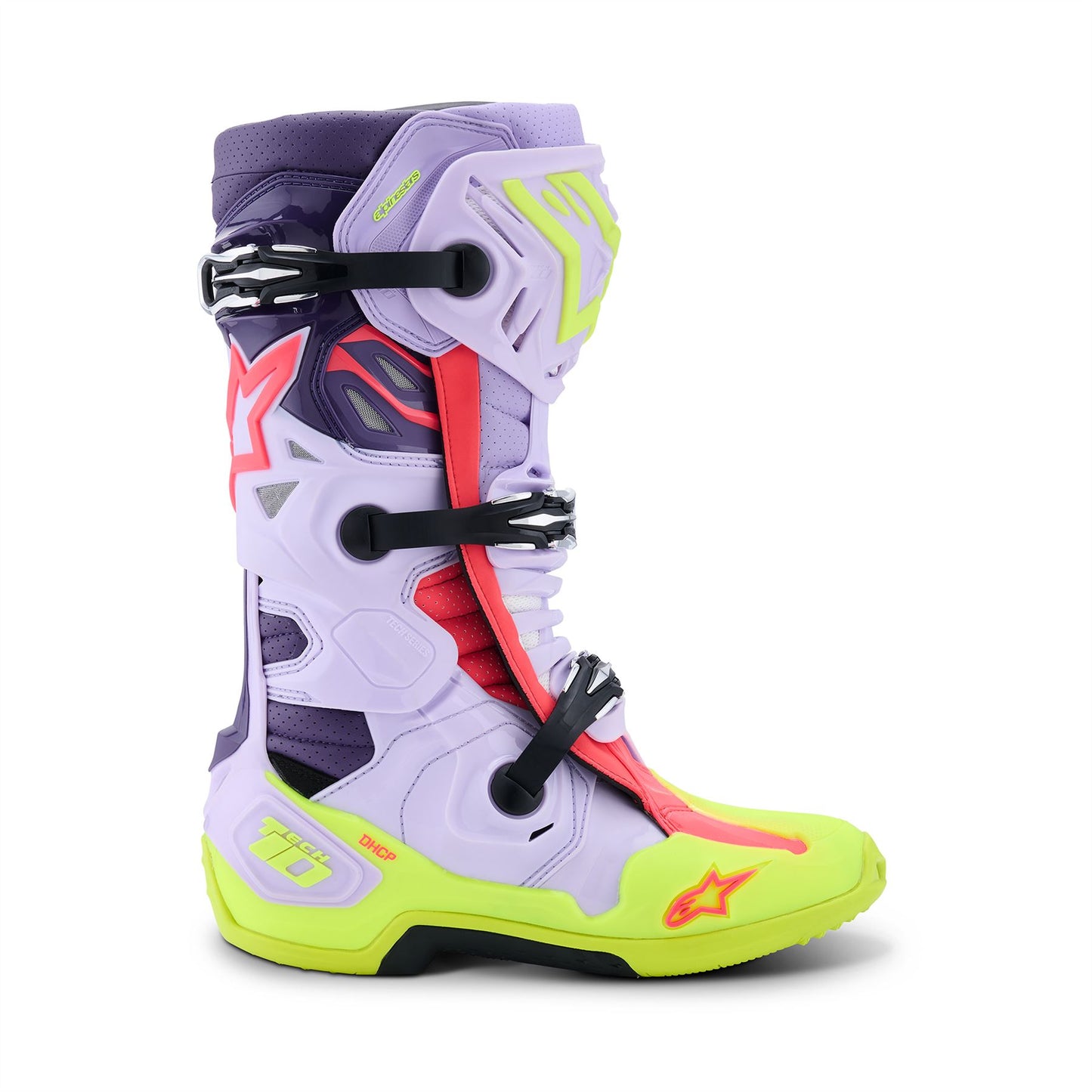 Alpinestars Tech 10 Supervented - Purple Yellow Fluo Diva Pink - US 9 / EU 43