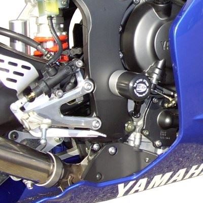 Crash Protectors - Classic Style for Yamaha YZF-R6 lowers '03-'05 (swingarm pivot) Colour: White