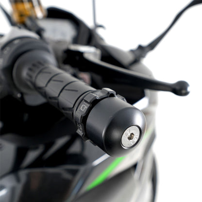 Kaoko Throttle Stabilizer for Kawasaki Z1000SX ('10- '24) & Ninja 1100SX '25- : models with parallel 37,8mm OD bar end weights.