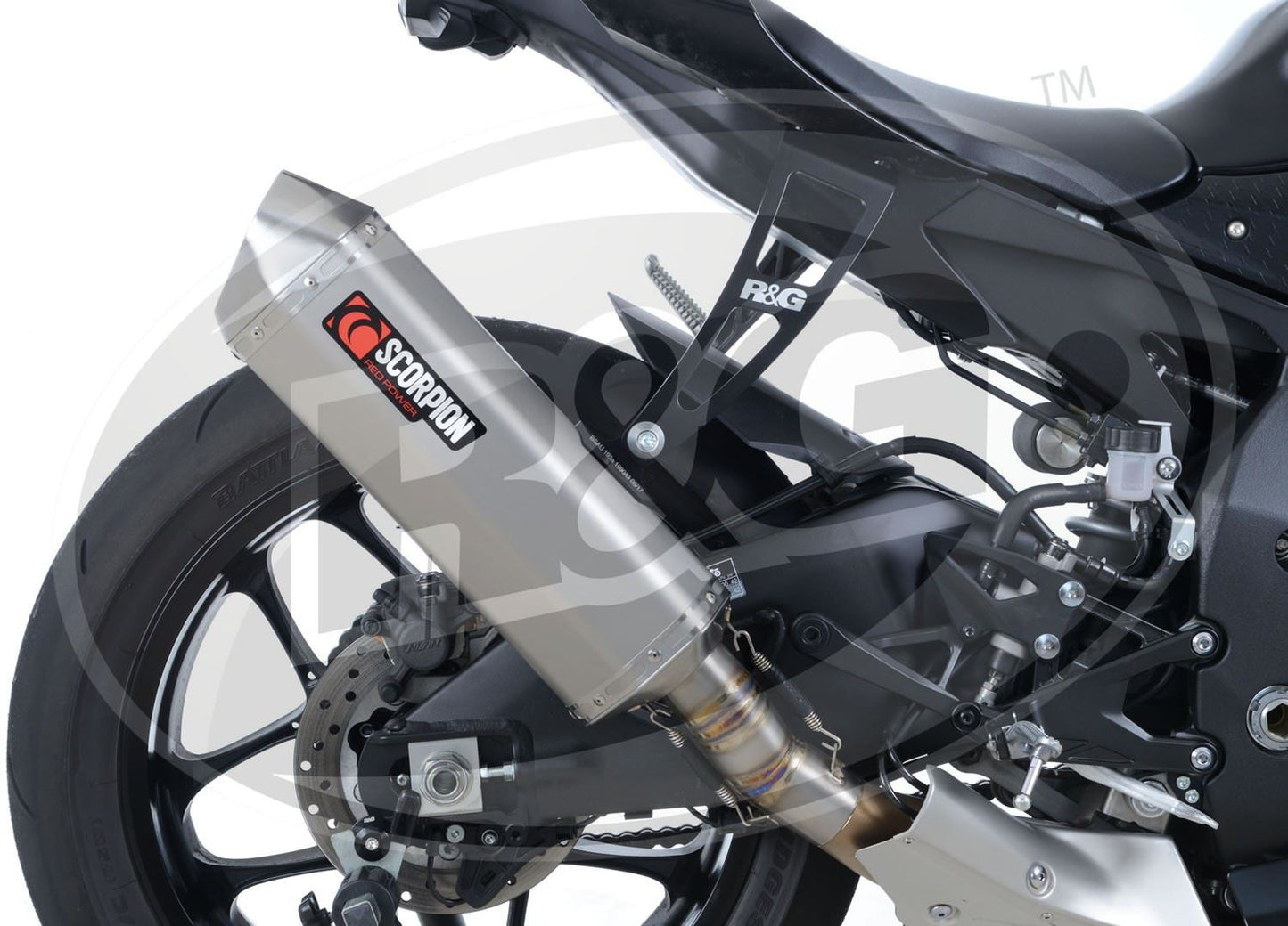 Scorpion Exhaust for Yamaha YZF-R1 '15- (Titanium Superstock) with R&G Exhaust Hanger