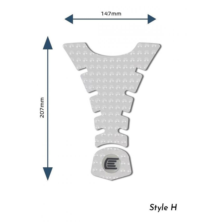 Eazi-Grip EVO Centre Tank Pads  Style : Style H Eazi-Grip Colour: Clear