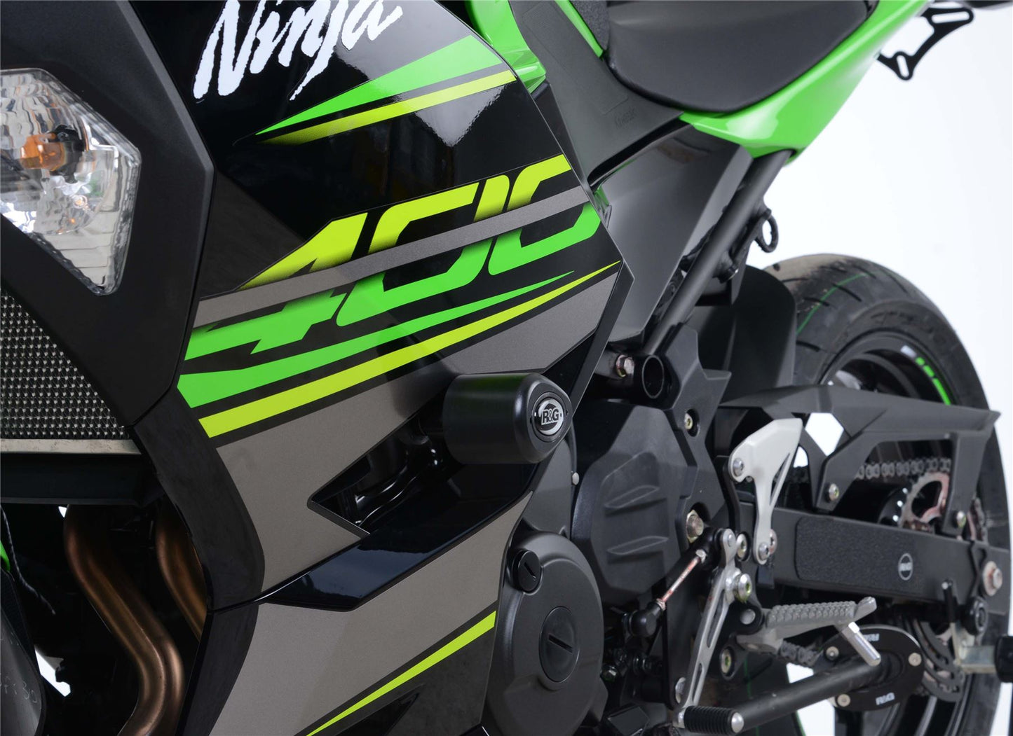 Aero Crash Protectors (Non-drill)- Kawasaki Ninja 250/400 '18- & Z400/ Z250 '19-, Z500 (Ninja) '24- Colour: Black