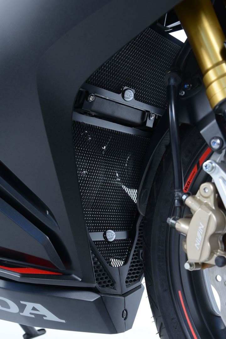 Downpipe Grille for the Honda CBR250RR '17- Black / Titanium / Red: Black