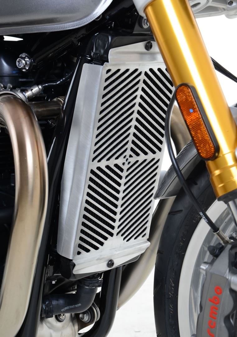 Stainless Steel Radiator Guard for the Triumph Thruxton 1200/R '16-, Speed Twin 1200 '19-'21, Scrambler 900 ’23- & Speed Twin 900 '22- '24