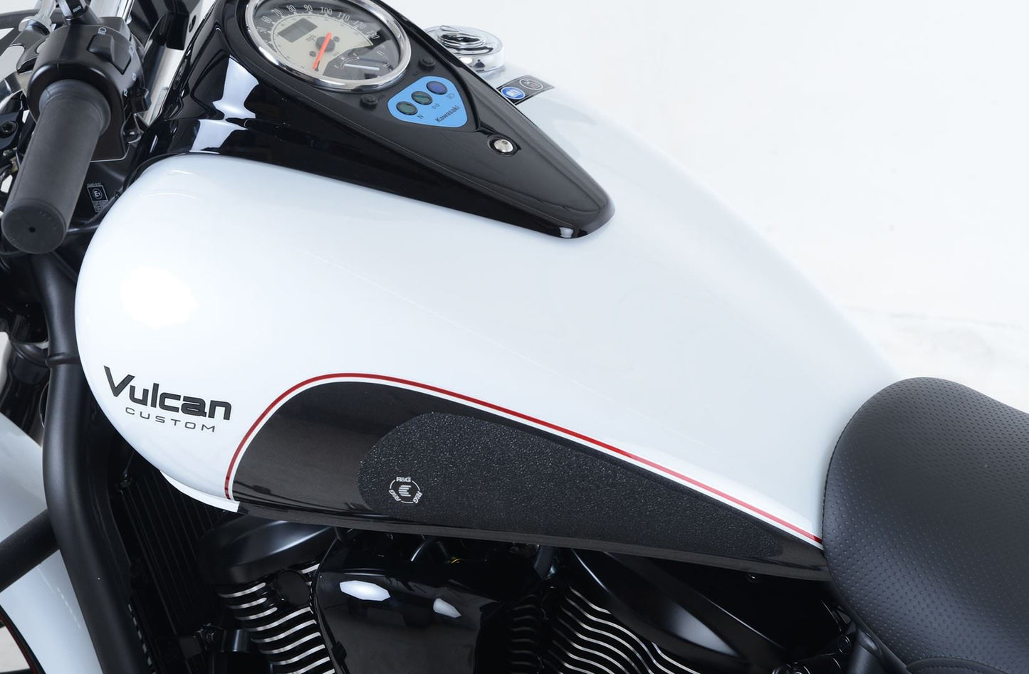 R&G Tank Traction Grips for Kawasaki Vulcan VN900 Csutom '07-, Classic '06- and Classic LT '11- Colour: Black