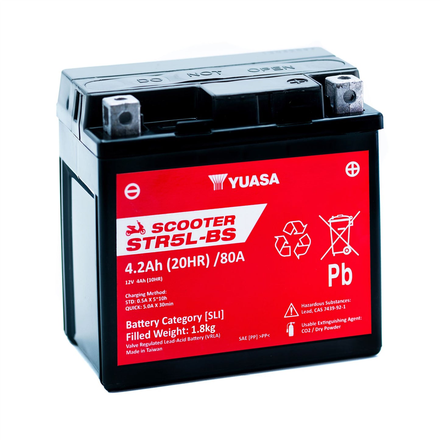 Yuasa STR5L-BS (CP) 12V MF VRLA Scooter Battery