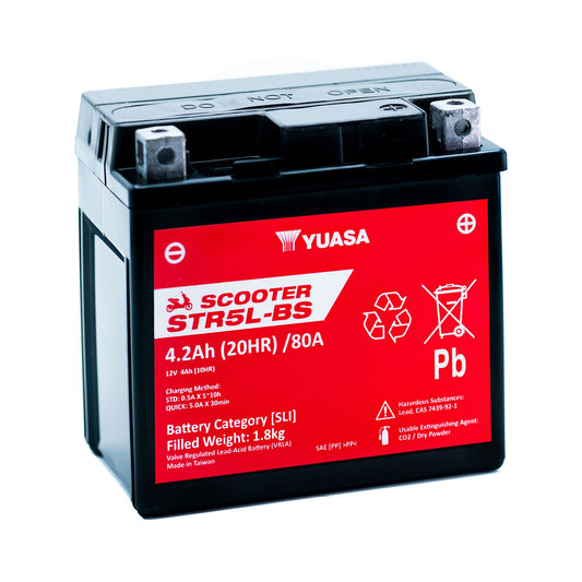 Yuasa STR5L-BS (CP) 12V MF VRLA Scooter Battery