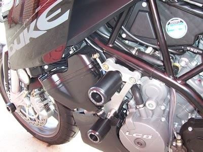 Crash Protectors - Classic Style for KTM 950 Supermoto, 950 Supermoto R, 990 Super Duke, 990R Super Duke, 990 Supermoto '08 and 990 SMT. Select Colour: Orange - OR