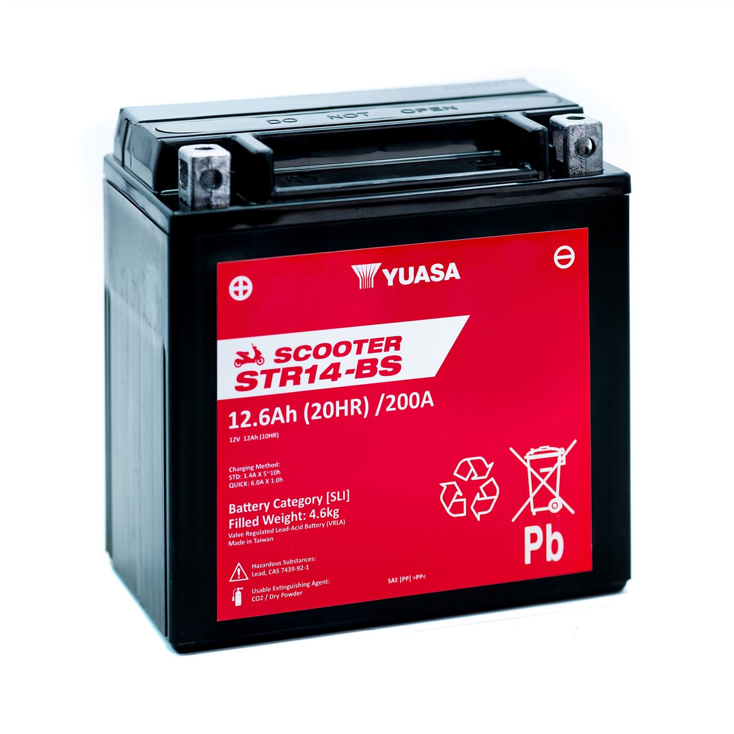 Yuasa STR14-BS (WC) 12V MF VRLA Scooter Battery