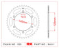 Sprocket Rear RK-B4011-45 JTR855 Afam 12305