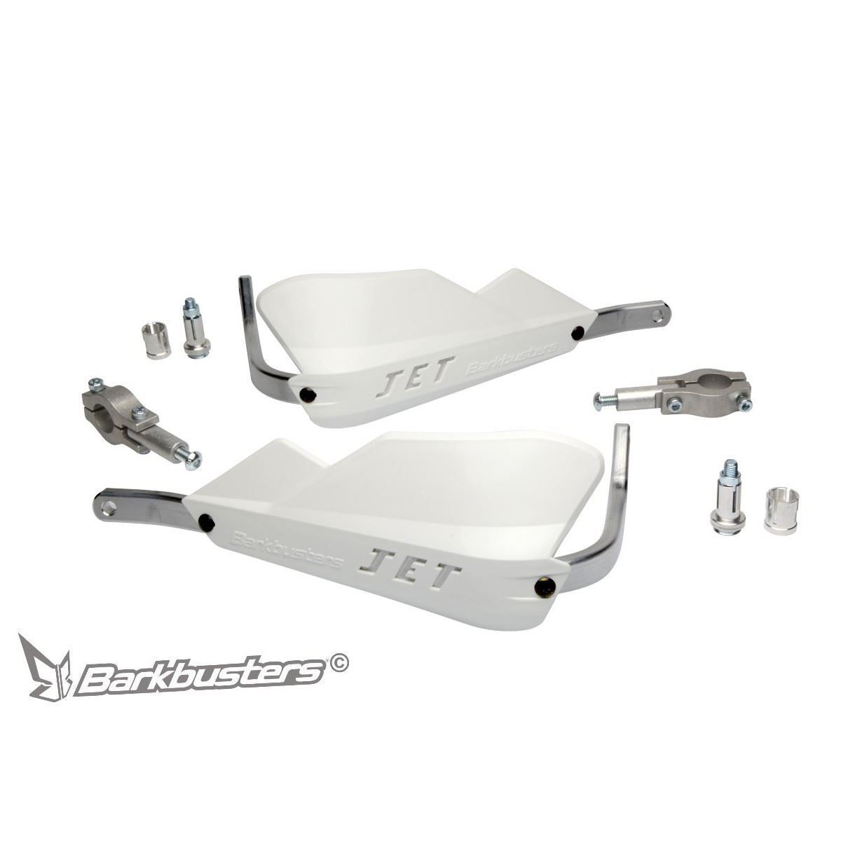 BarkBusters JET HandGuard Kit (22mm - Straight Mount) Select Colour: White