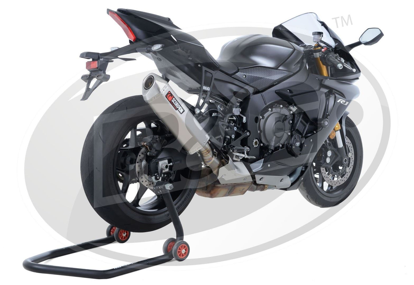 Scorpion Exhaust for Yamaha YZF-R1 '15- (Titanium Superstock) with R&G Exhaust Hanger