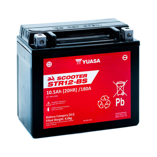 Yuasa STR12-BS (WC) 12V MF VRLA Scooter Battery