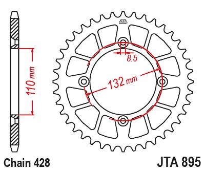 JT Racelite Aluminium Black Sprocket JTA895.49BLK