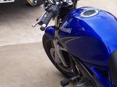 Crash Protectors - Classic Style for Kawasaki ER5. Colour: Black