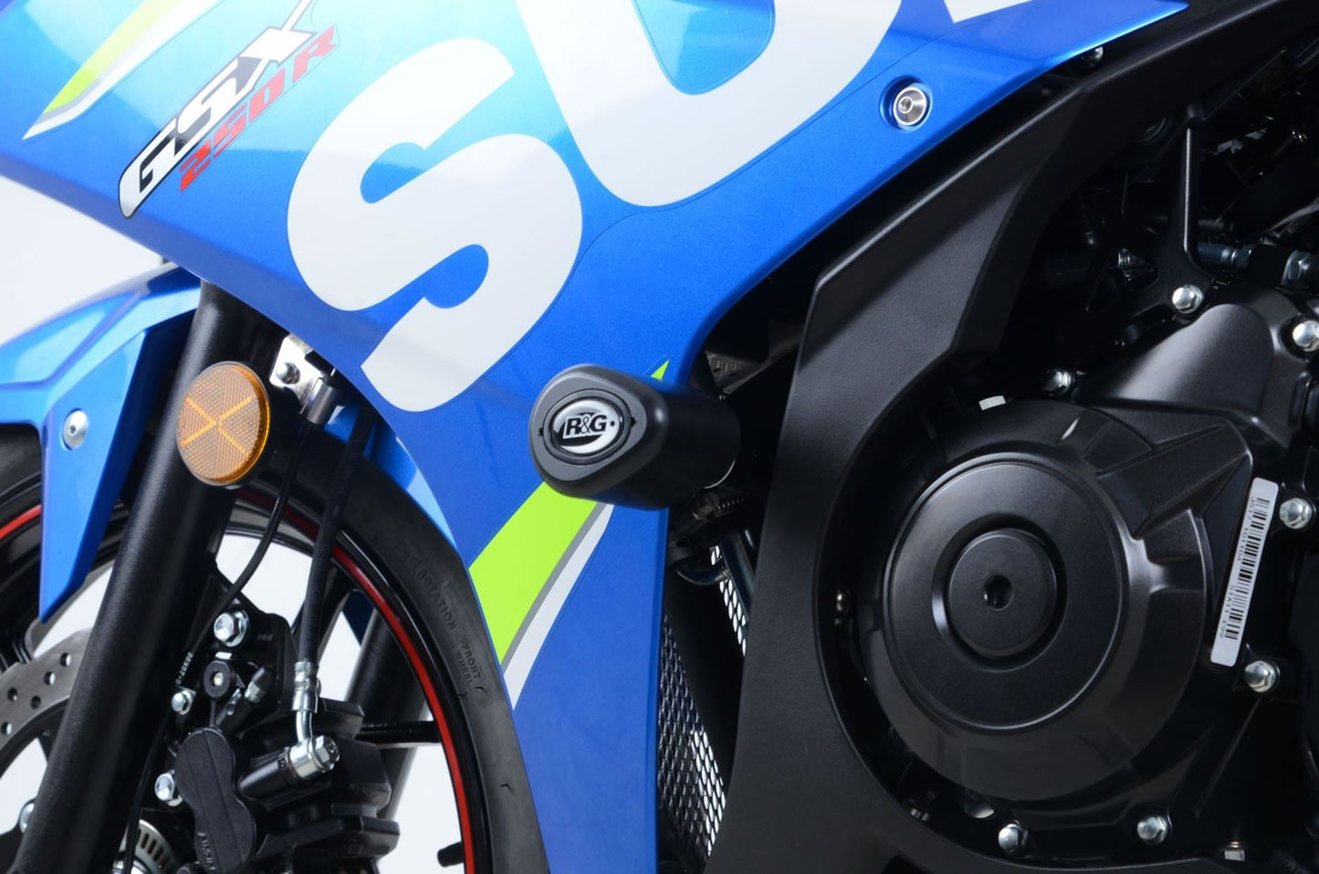 No-cut Crash Protectors - Aero Style for Suzuki GSX250R '17- and Suzuki V-Strom 250 '17- Colour: White