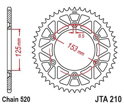 JT Racelite Aluminium Black Sprocket JTA210.50BLK