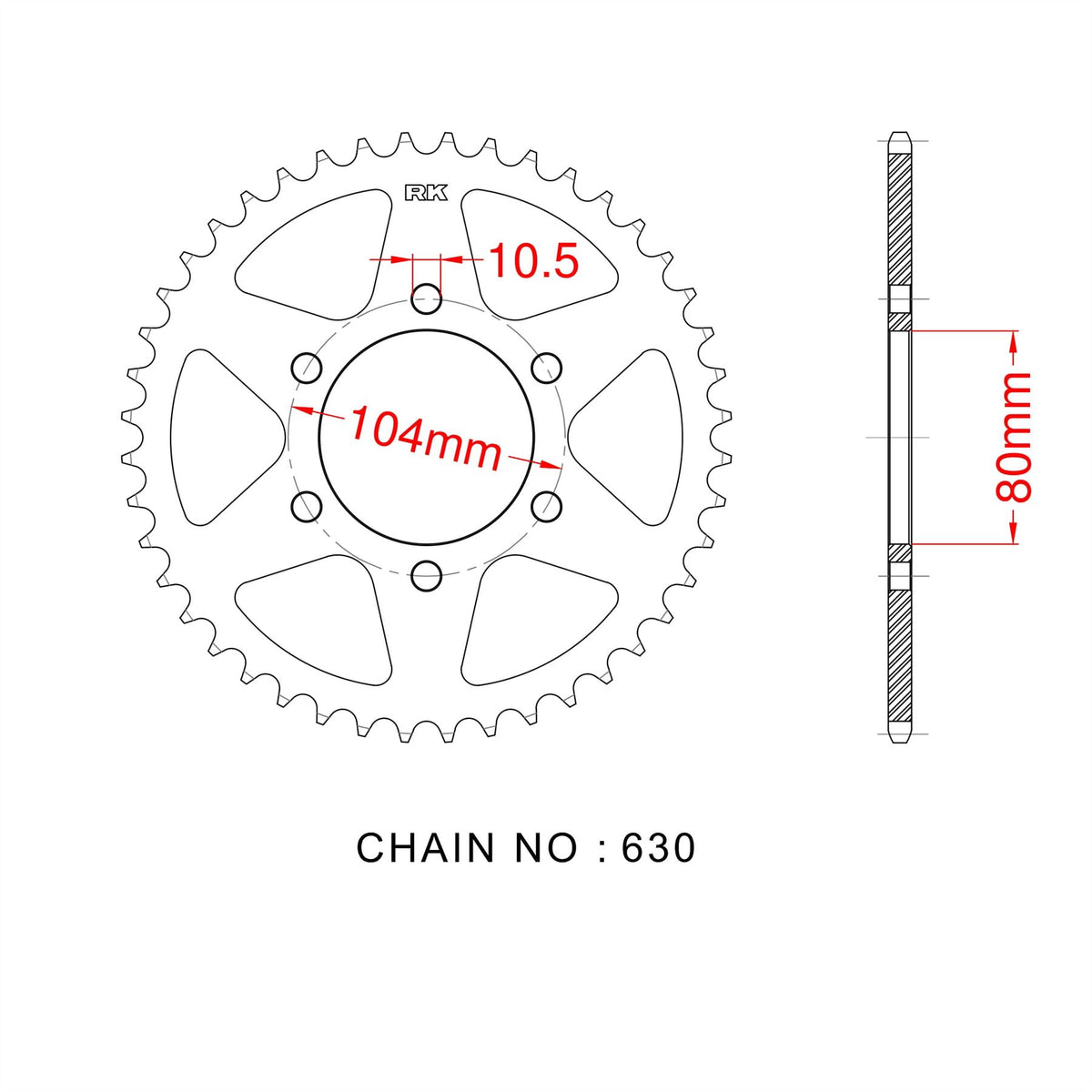 Sprocket Rear RK-B8028-41 JTR501 Afam 16601