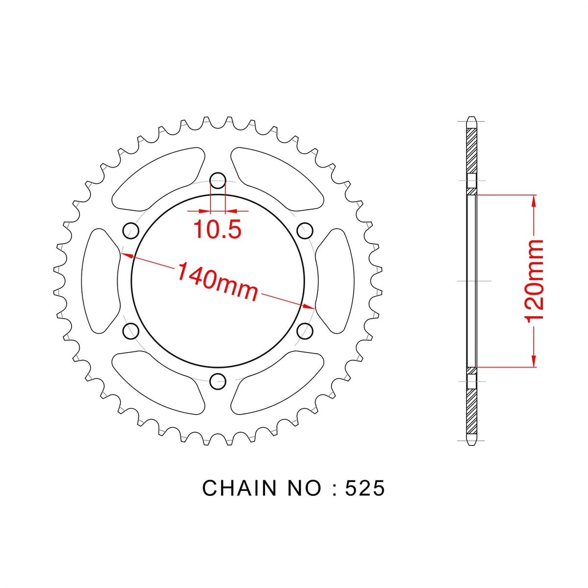 Sprocket Rear RK-B5624-40 JTR498 Afam 16605
