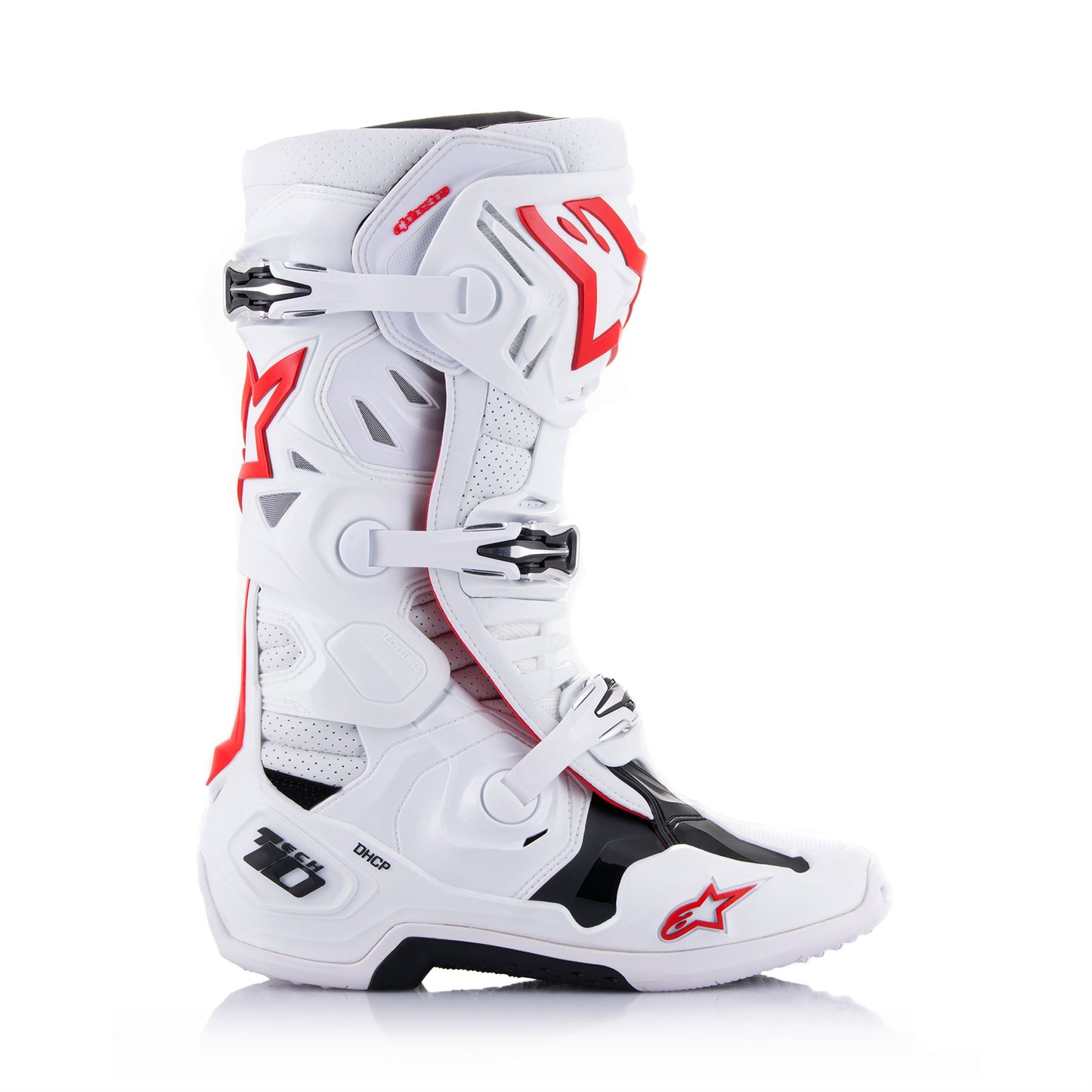 Alpinestars Tech 10 Supervented - White Bright Red - US 10 / EU 44.5