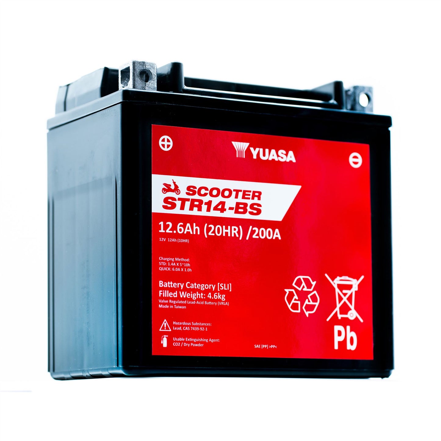 Yuasa STR14-BS (CP) 12V MF VRLA Scooter Battery