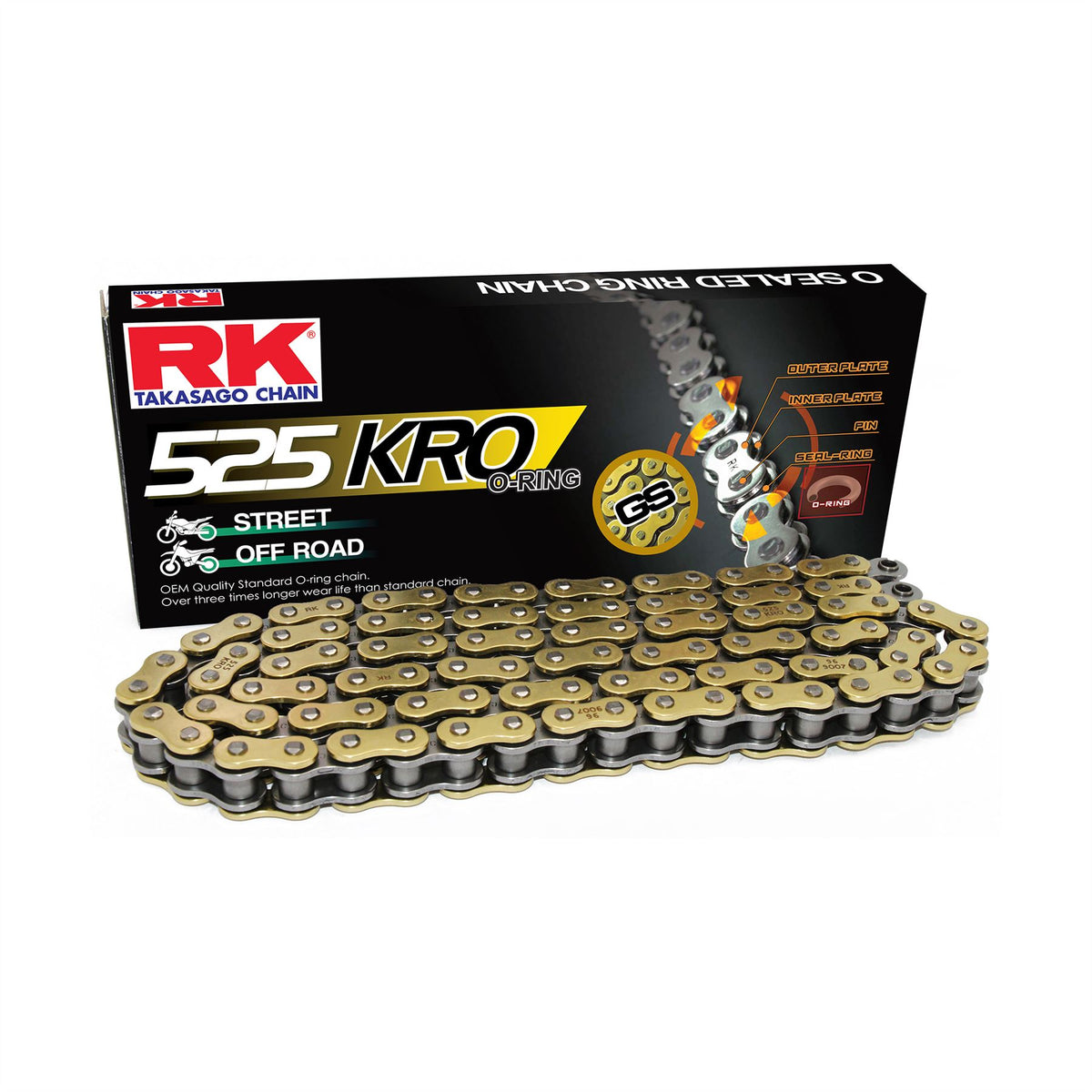 RK GS525KRO-96 Gold O-Ring Chain