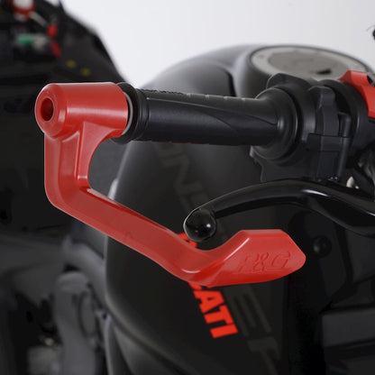 R&G Brake Lever Guard for Triumph Tiger 850 Sport '21-, Tiger 900 (GT/Rally (Pro)), Tiger 1200 GT pro '22-, Speed Triple S '16- / Speed Triple R '16- / Speed Triple RS '18-20 & Speed Triple 1200 RS '21- (With Bar End Mirrors Colour: Black