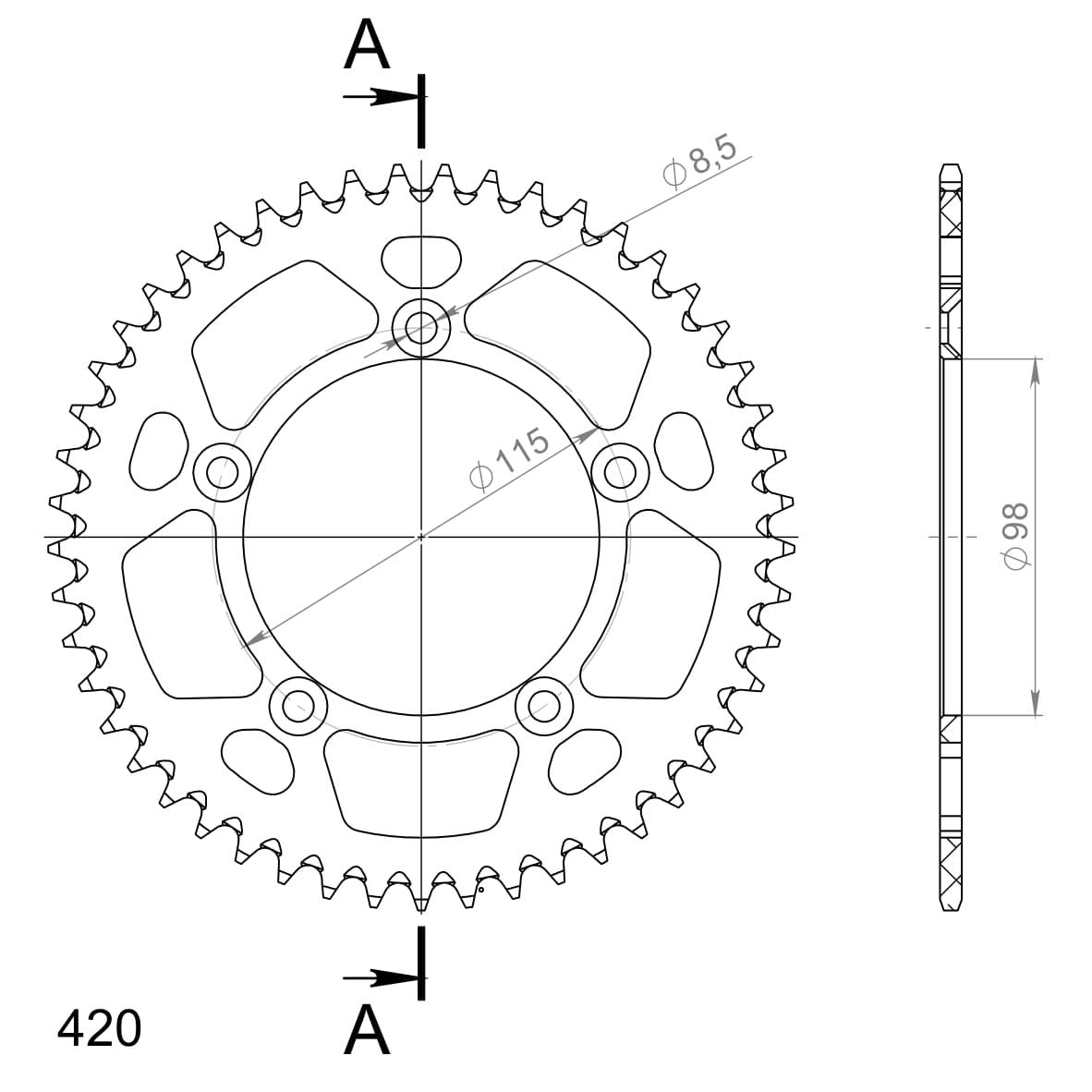 SuperSprox Rear Alloy MX RAL-4-48-BLU AP-BN56